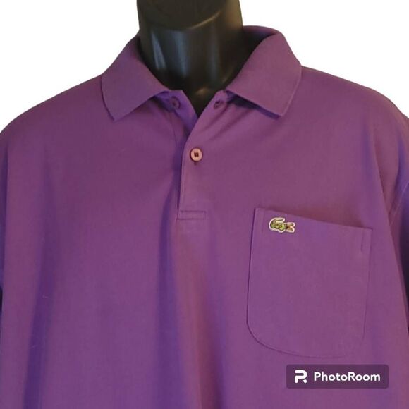 Lacoste Boys Purple Polo Size 7 - Picture 2 of 6